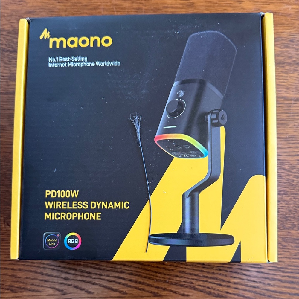 PD100W RGB Wireless Dynamic Microphone - Black